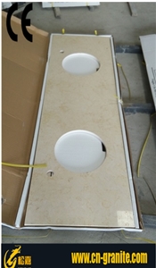 Beige Marble Vanity Countertops Bathroom Tops Beige Marble Vanity Tops with Sink Hole