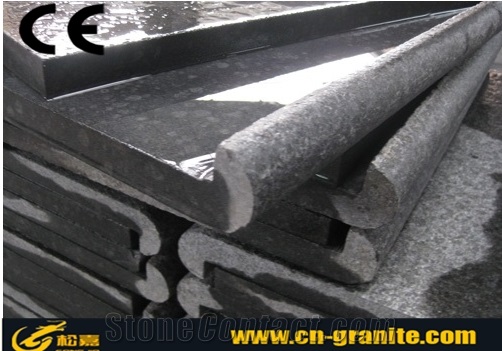 China Black Basalt G684 Bullnose Pool Coping Chinese Black G684 Swimming Pool Coping