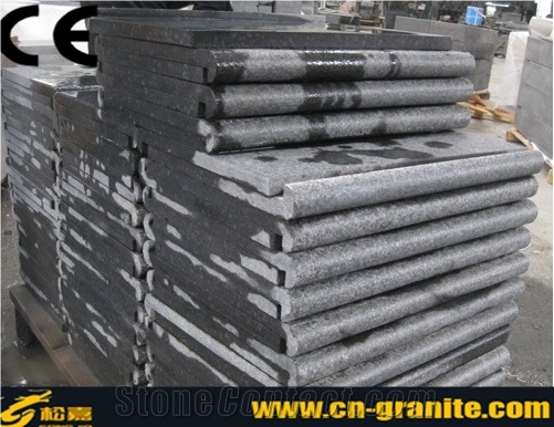 China Black Basalt G684 Bullnose Pool Coping Chinese Black G684 Swimming Pool Coping