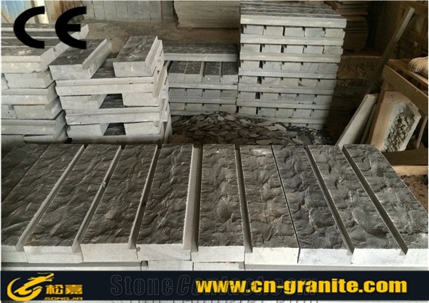 China Black Basalt Mushroom Stone, Wall Cladding Stone, Split Wall Tiles Mushroom Compost