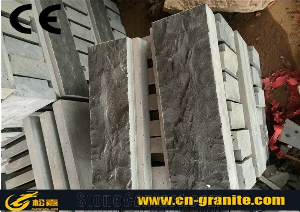 China Black Basalt Mushroom Stone, Wall Cladding Stone, Split Wall Tiles Mushroom Compost