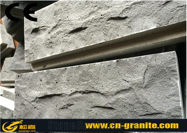 China Black Basalt Mushroom Stone, Wall Cladding Stone, Split Wall Tiles Mushroom Compost