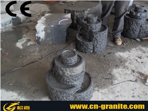 China Black Basalt Stone Water Feature Fountain Nice Design Indoor Water Fountain Rough Fountains Horse Fountain