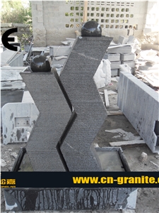 China Black Basalt Stone Water Feature Fountain Nice Design Indoor Water Fountain Rough Fountains Horse Fountain