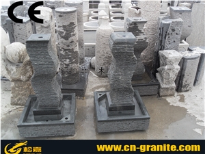 China Black Basalt Stone Water Feature Fountain Nice Design Indoor Water Fountain Rough Fountains Horse Fountain
