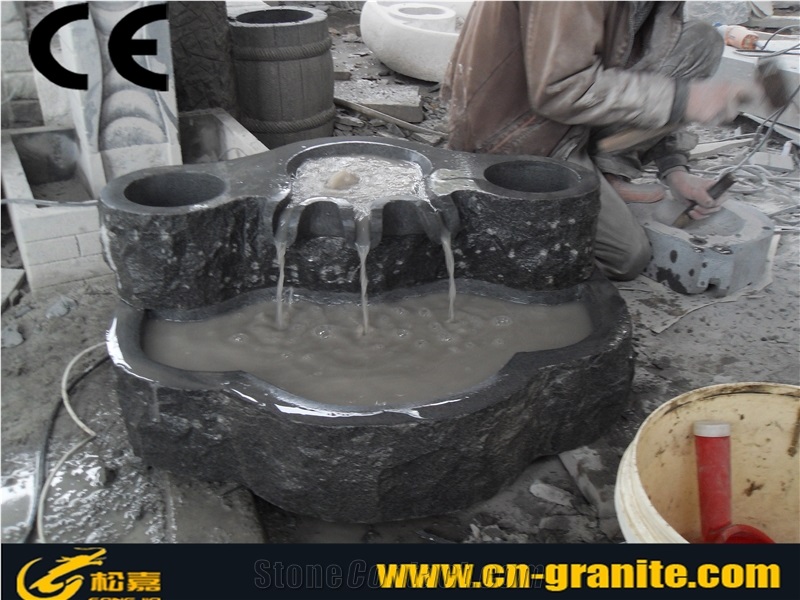 China Black Basalt Stone Water Feature Fountain Nice Design Indoor Water Fountain Rough Fountains Horse Fountain