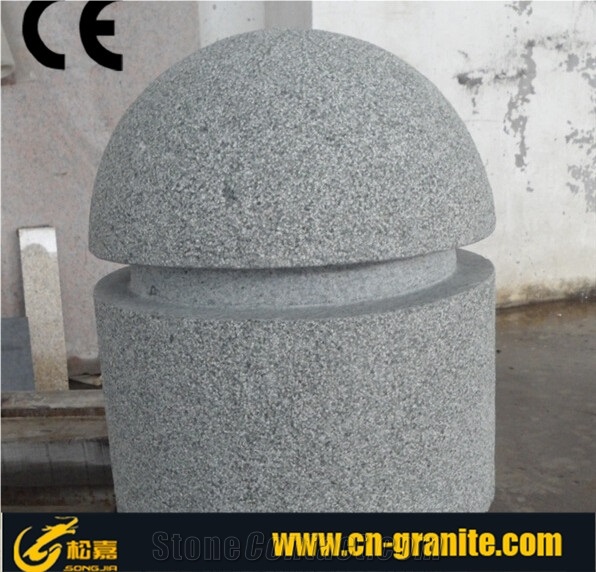 China Black Granite G654 Flamed Parking Stone Chinese Black Granite Parking Barriers Sesame Black Granite Car Parking Stone
