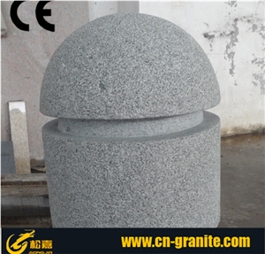 China Black Granite G654 Flamed Parking Stone Chinese Black Granite Parking Barriers Sesame Black Granite Car Parking Stone