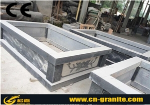 China Black Granite G654 Garden Stone Fence for Decoration Landscaping Stone Stone Pillar Fence