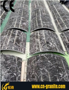 China Black Negro Marquina Marble Column,Black Marquina Marble Stone Columns