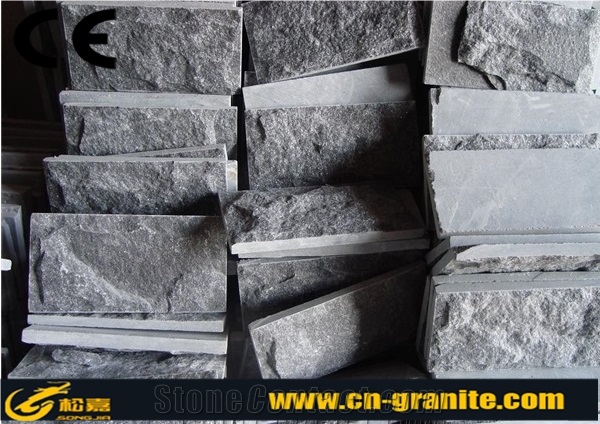 China Dark Grey G654 Mushroom Stone, Chinese Black G654 Natural Stone for Wall Cladding