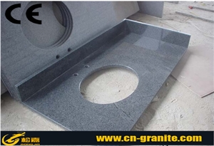 China Dark Grey Granite G654 Vanity Countertops Chinese Polished Natural Stone Bathroom Tops