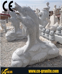 China Grey Granite G603 Sculptured Fountains Grey Chinese Garden Mermaid Water Fountain Natural Surface Fountain
