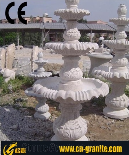 China Grey Granite G603 Sculptured Fountains Grey Chinese Garden Mermaid Water Fountain Natural Surface Fountain