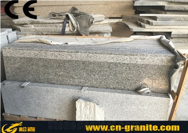 China Grey Granite G623 Stairs & Steps,Chinese Polished Stone Stair Climbing Hand Truck,Rubber Stair Nosing