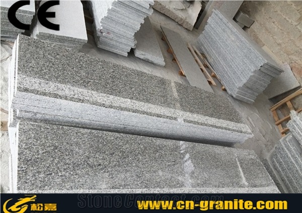 China Grey Granite G623 Stairs & Steps,Chinese Polished Stone Stair Climbing Hand Truck,Rubber Stair Nosing