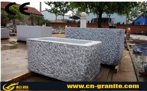 China Grey Granite Water Fountain Chinese Granite Cube Trough for Water Exterior Fountain