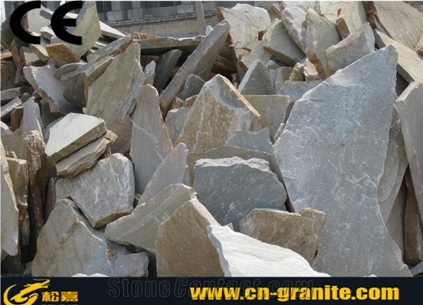 China Grey Random Stone Flagstone Landscape Stone Flagstone Outside Flagstone Road Paving