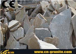 China Grey Random Stone Flagstone Landscape Stone Flagstone Outside Flagstone Road Paving