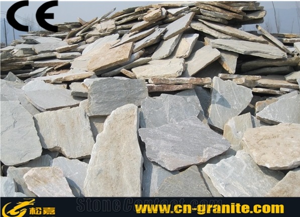 China Grey Random Stone Flagstone Landscape Stone Flagstone Outside Flagstone Road Paving