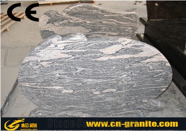 China Juparana Granite Tombstone & Monument Grey Chinese Granite Stone Memorials Gravestone & Headstone Export