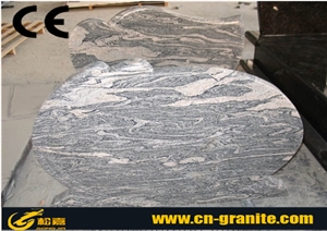 China Juparana Granite Tombstone & Monument Grey Chinese Granite Stone Memorials Gravestone & Headstone Export
