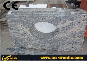China Juparana Granite Vanity Countertops with Sink,China Juparana Grey Granite Bathroom Countertops