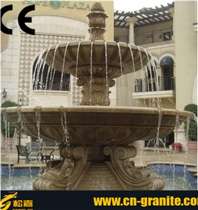 China Marble Garden Stone Water Fountain with Modern Design Water Fountain for Indoor and Outdoor Decoration Brown Marble Garden Fountain