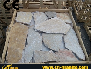 China Multicolor Slate Flooring Flagstone Walkway Pavers Flagstone with Mesh Backing Flagstone Landscape