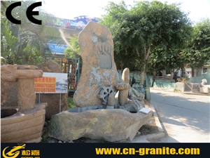 China Natural Stone Water Features Fountain Chocolate Fountain Chinese Yellow Outside Fountain