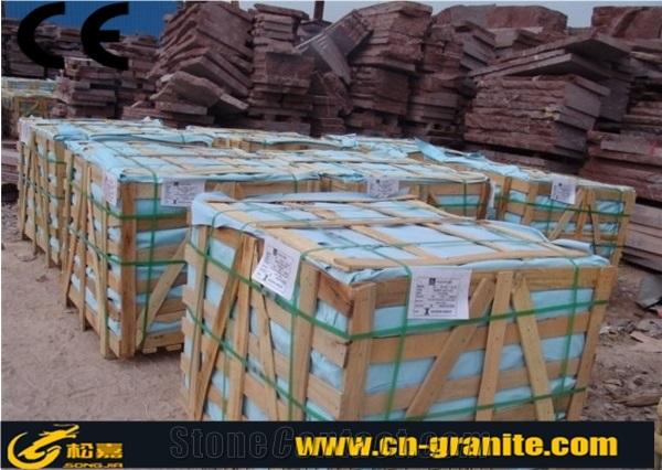 China Red Granite G666 Split Face Mushroom Stone, Chinese Red Porphyry for Walling Cladding