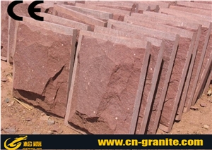 China Red Sandstone Mushroom Stone for Wall Cladding, Chinese Red Natural Mushroom Stone