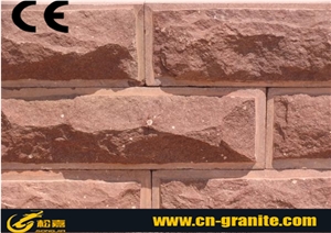 China Red Sandstone Mushroom Stone for Wall Cladding, Chinese Red Natural Mushroom Stone