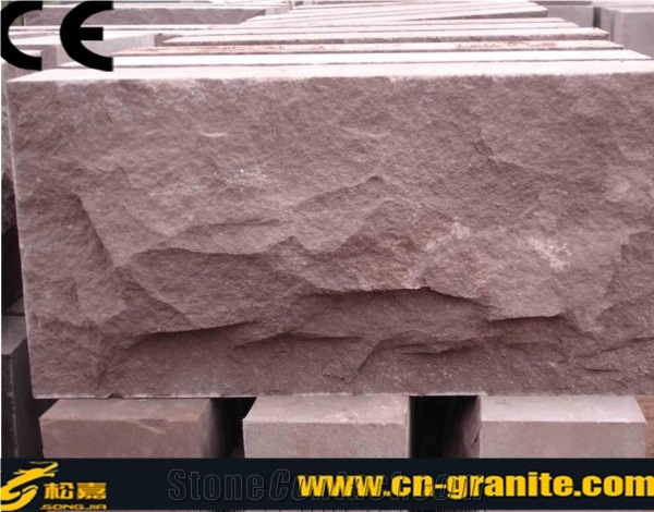 China Red Sandstone Mushroom Stone for Wall Cladding, Chinese Red Natural Mushroom Stone