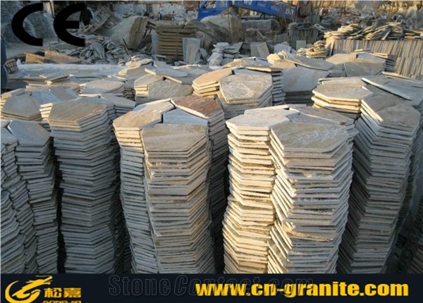China Rusty Slate Random Flagstone Paving Outdoor Flagstone Flooring Pavering