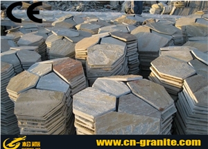 China Rusty Slate Random Flagstone Paving Outdoor Flagstone Flooring Pavering