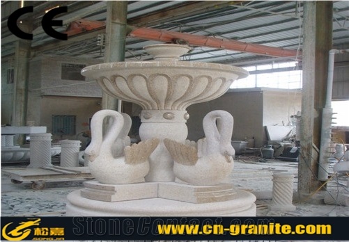 China Rusty Yellow Granite G682 Animal Landscape Fountain Chinese Sunset Gold Granite Handcarved Garden Fountain