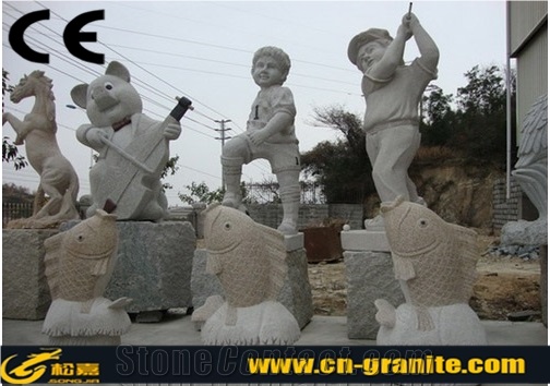 China Rusty Yellow Granite G682 Animal Landscape Fountain Chinese Sunset Gold Granite Handcarved Garden Fountain