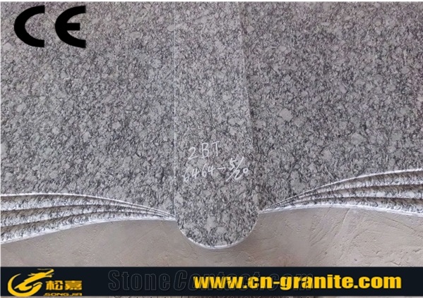 China Spray White Granite Gravestone,Plished Spray White Granite Monument & Tombstone for Poland Market
