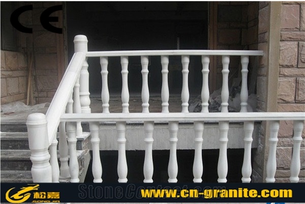 China White Marble Balustrade & Railing Stone,Han White Marble Stairsase Rails Ootdoor Home Balcony Handrail