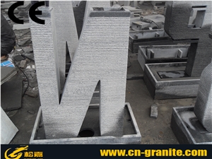 Chinese Grey Granite Stone Water Features Fountain Indoor Artificial Waterfall Fountain Sculpture Stone