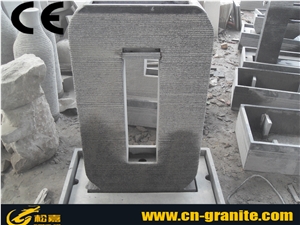 Chinese Grey Granite Stone Water Features Fountain Indoor Artificial Waterfall Fountain Sculpture Stone