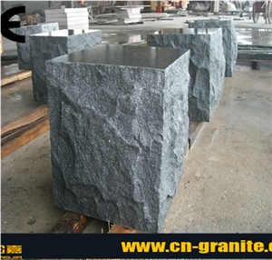 Dark Grey G654 China Granite Outdoor Chair Draw Bench Chain Grey Garden Bench