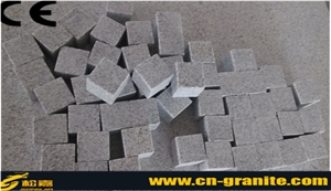 G365 Granite Machine Cut Cube Stone & Pavers, China White Sesame Granite, Sawn Shandong White Pearl Granite Cube Stone
