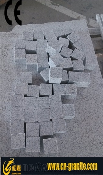 G365 Granite Machine Cut Cube Stone & Pavers, China White Sesame Granite, Sawn Shandong White Pearl Granite Cube Stone