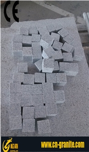G365 Granite Machine Cut Cube Stone & Pavers, China White Sesame Granite, Sawn Shandong White Pearl Granite Cube Stone