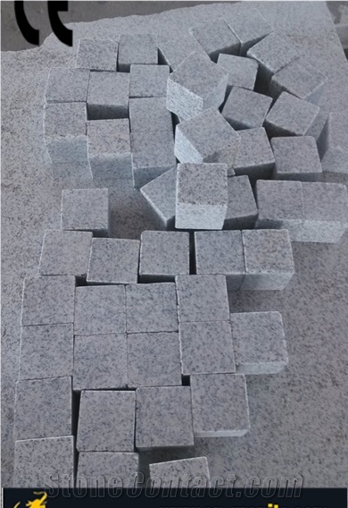G365 Granite Machine Cut Cube Stone & Pavers, China White Sesame Granite, Sawn Shandong White Pearl Granite Cube Stone