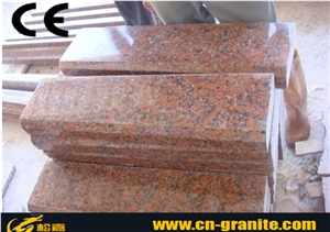 G562 Maple Red China Granite Kerbstone Chinese Polished Surface Stone for Outside Road Stone Granite Curbstone
