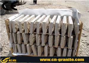 G682 China Yellow Granite Mushroom Stone, Rusty Yellow Granite Wall Cladding, Sunset Gold Yellow Granite
