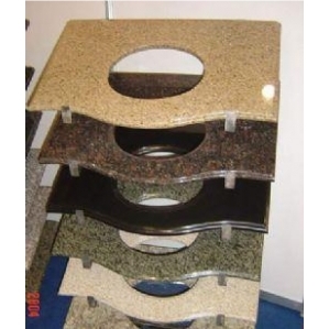 Granite Bathroom Countertops, Countertops Cut to Round Size for Basins, Custom Vanity Tops